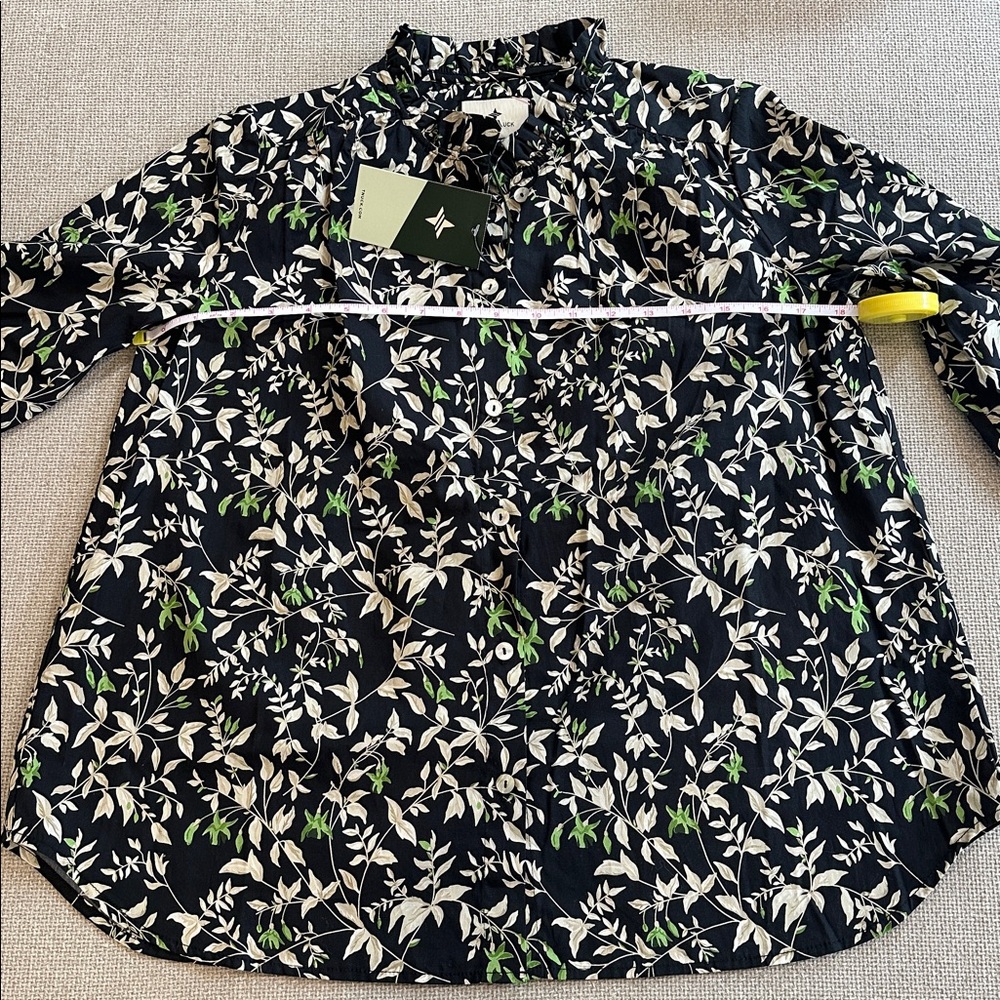 NWT Tuckernuck Women’s Cotton Preppy Floral Verdant Iris Avalon Blouse XXS - Picture 13 of 13